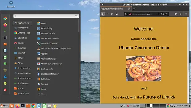  Ubuntu Cinnamon Remix utiliza el entorno de escritorio Cinnamon de Linux Mint sobre la base de código de Ubuntu Linux 