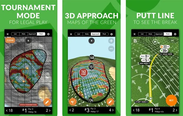  GolfLogix Golf GPS + aplicación Putt Line 