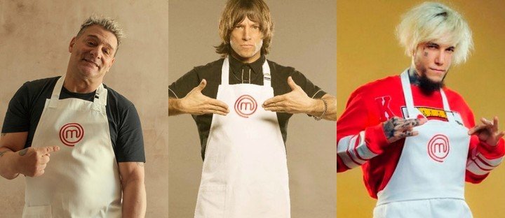 El Turco García,  Joaquín Levinton y Alex Caniggia, otro trío de personajes desopilantes de MasterChef Celebrity.