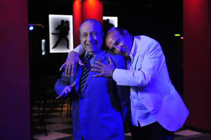 Dos bailarines tangueros veteranos: Eduardo Arquimbau y Carlos Copello. Foto Lucía Merle
