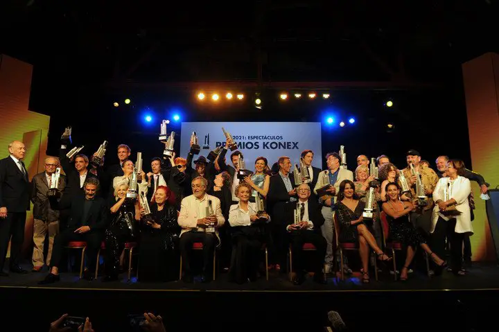 Premios Konex 2021. Se entregaron las estatuillas de Platino, Brillante y de Honor. Todos los ganadores en el escenario Foto: Juano Tesone.