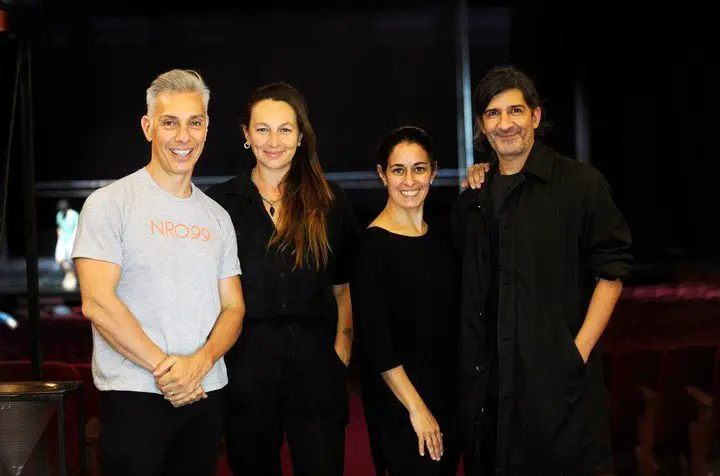 Los coreógrafos de "Piazzolla futuro": Leonardo Cuello, Analía González, Cecilia Figaredo y Diego Poblete. Foto Juan Manuel Foglia