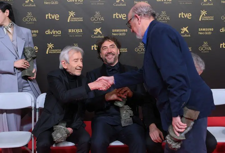 El productor Jaume Roures, junto a Javier Bardem -Foto AFP