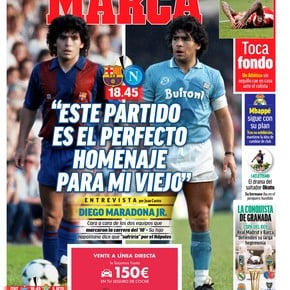La tapa de Marca sobre Barsa vs. Napoli y el recuerdo de Diego Maradona Jr.