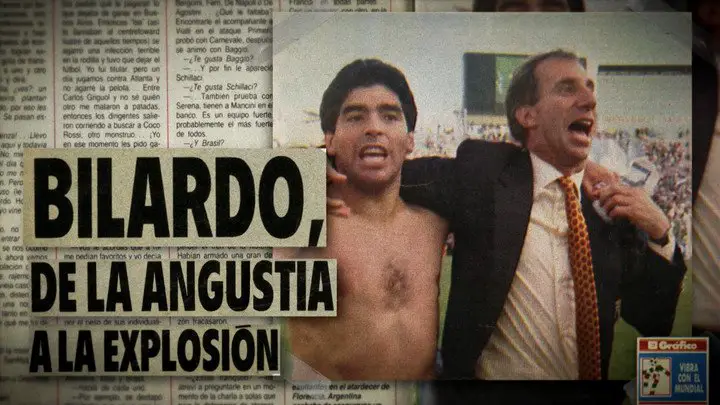 Diego Maradona y Carlos Bilardo, exultantes y campeones del '86.