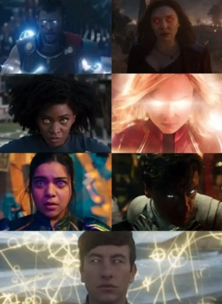 Todos los ojos brillantes de personajes del universo Marvel, un factor común que los fans subieron hoy a las redes.