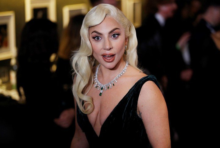 Lady Gaga en los BAFTA, en Londres. No es candidata al Oscar por "La casa Gucci", pero entregará uno. Foto Reuters