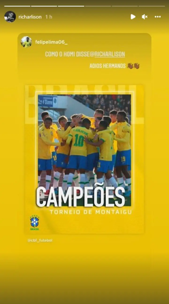 Los mensajes de los jugadores brasileños. Foto/Captura: Instagram.