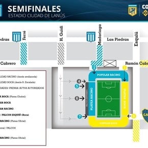 Así se venden las entradas para Boca- Racing y el mapa para ir al estadio