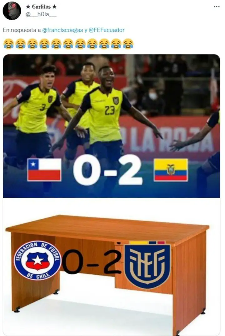 Memes por Chile y Ecuador.