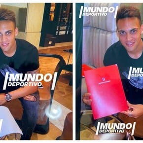 El día que Lautaro firmó con el Atlético de Madrid