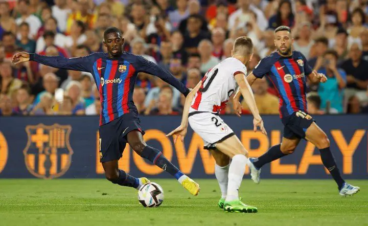 Ousmane Dembélé durante el partido entre FC Barcelona y Rayo Vallecano (Foto: REUTERS).