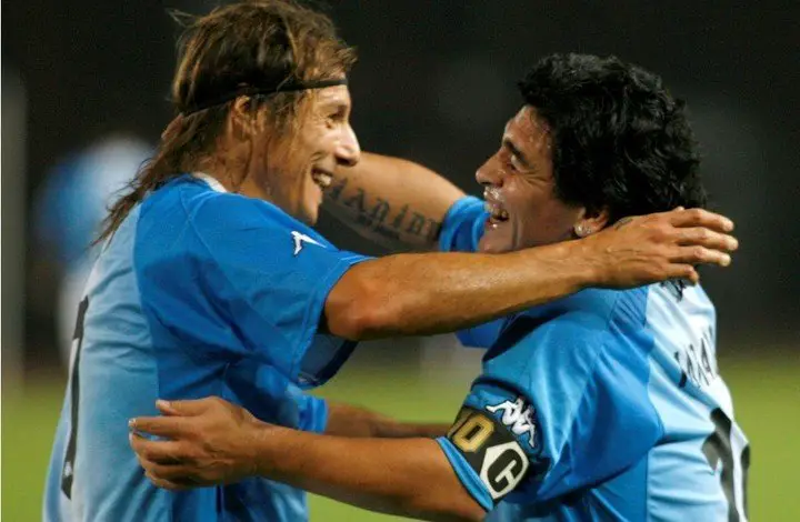 Caniggia y Maradona.