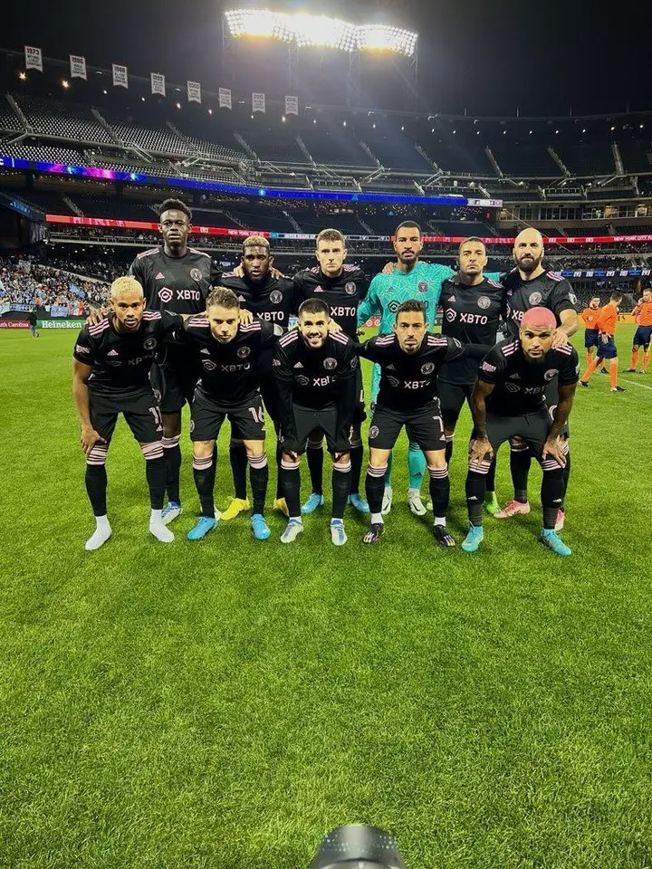 El equipo de Inter Miami, con Higuaín, ante New York.