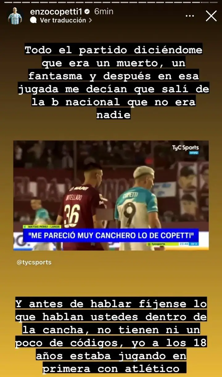 La respuesta de Copetti a Pérez.