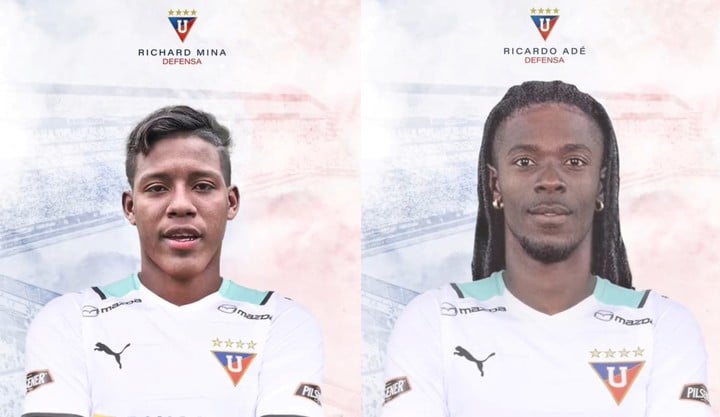 Richard Mina y Ricardo Adé, nuevos refuerzos de Liga de Quito.