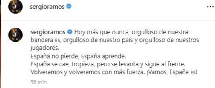 El mensaje de Sergio Ramos