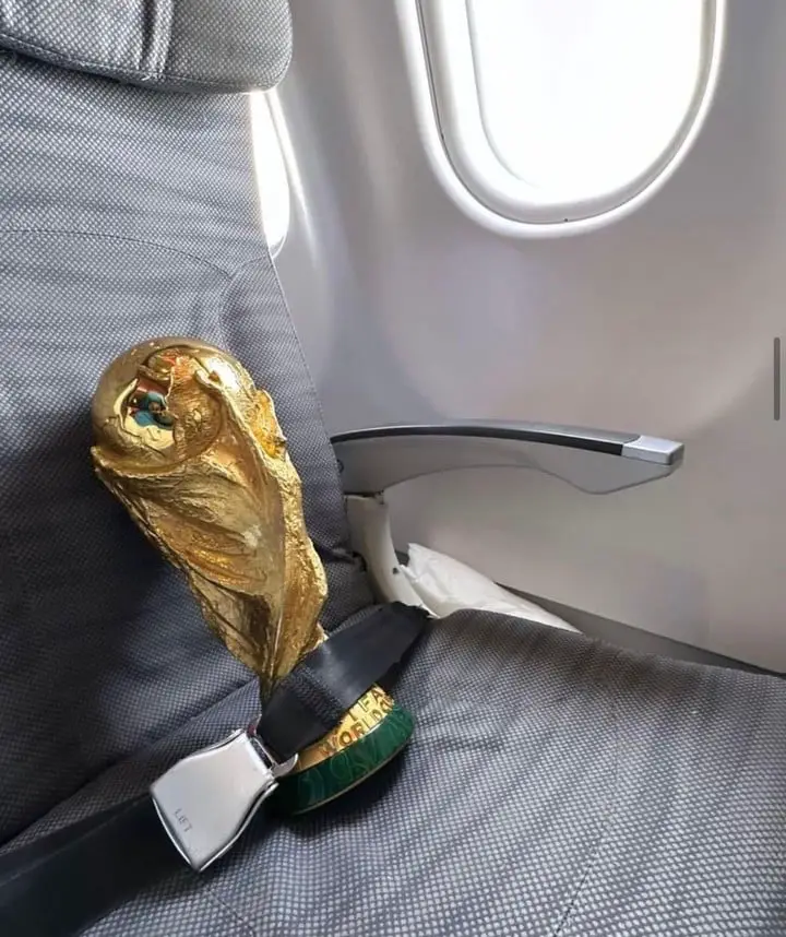 La Copa en el viaje hacia Argentina.