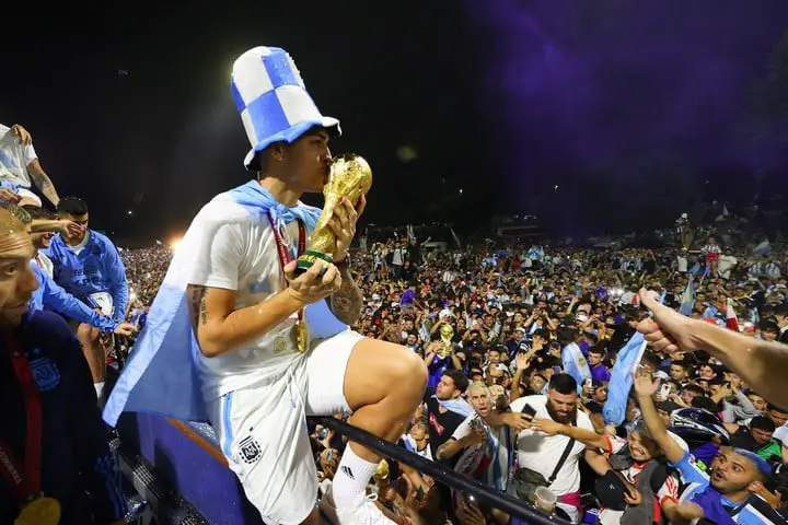 Los jugadores festejaron con la Selección (@Argentina).