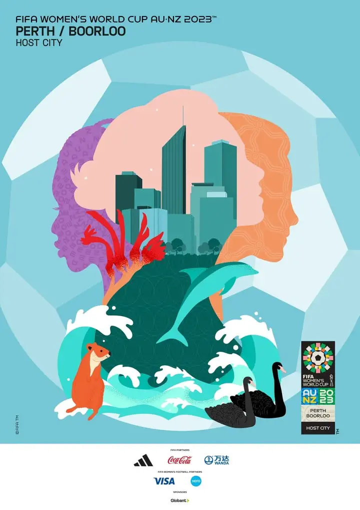 Los posters del Mundial de fútbol femenino exhibidos a cielo abierto. (foto Fifa.com)