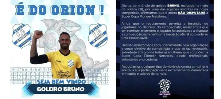 Bruno anunciado por el Orion, pero dado de baja por el torneo.