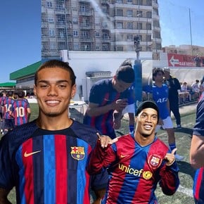 El hijo de Ronaldinho debutó en las Juveniles del Barcelona