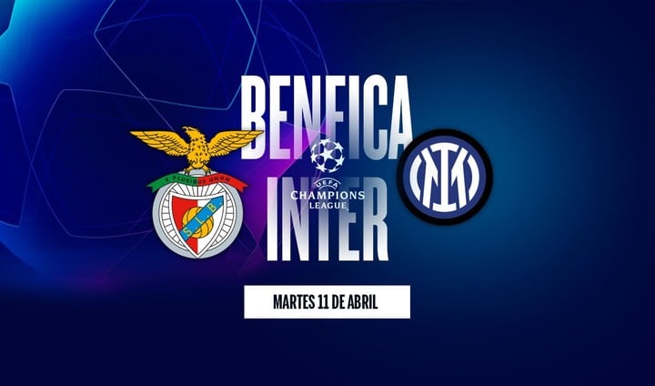 Benfica vs. Inter, por los cuartos de final de la Champions.