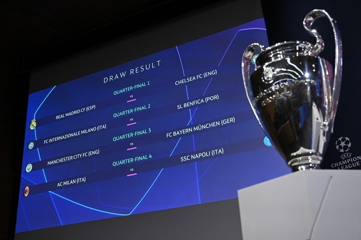 Así quedaron los cuartos de final de la Champions (Foto: AFP).