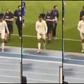 Polémico gesto: CR7 se agarró los genitales cuando le gritaron "Messi, Messi"