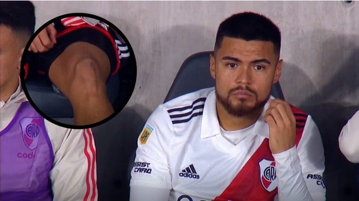 Paulo Díaz salió con una molestia en River vs. Independiente.