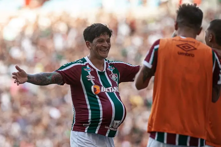 Germán Cano, intratable en Brasil.  Fotos: Fluminense F.C