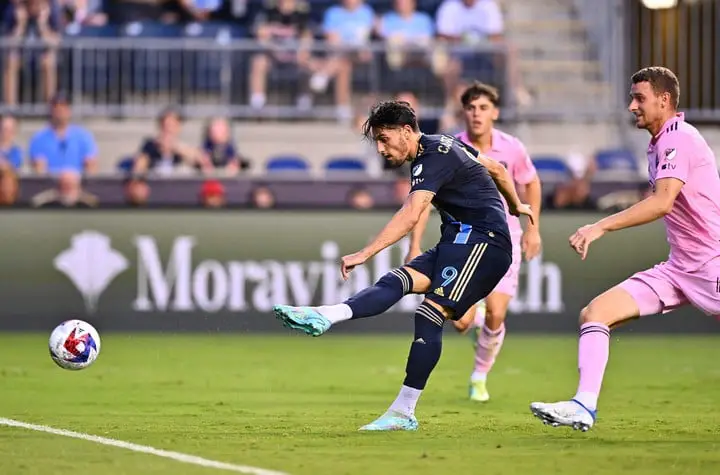 El argentino Julián Carranza ya le marcó un gol al Inter Miami por la MLS. (Kyle Ross-USA TODAY Sports)