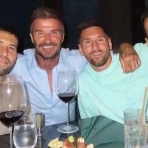 El festejo nocturno de Messi, Anto, Beckham, Busquets y Jordi Alba