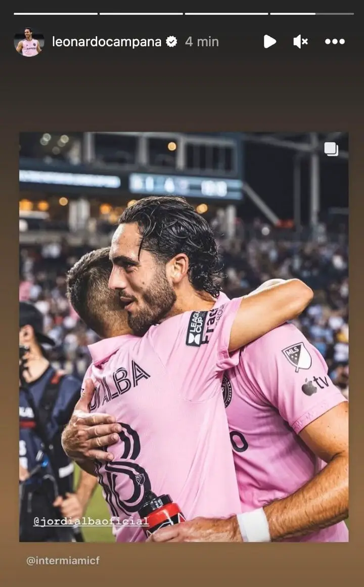 Los festejos de Leonardo Campana tras clasificar a la final de la Leagues Cup. (Instagram)