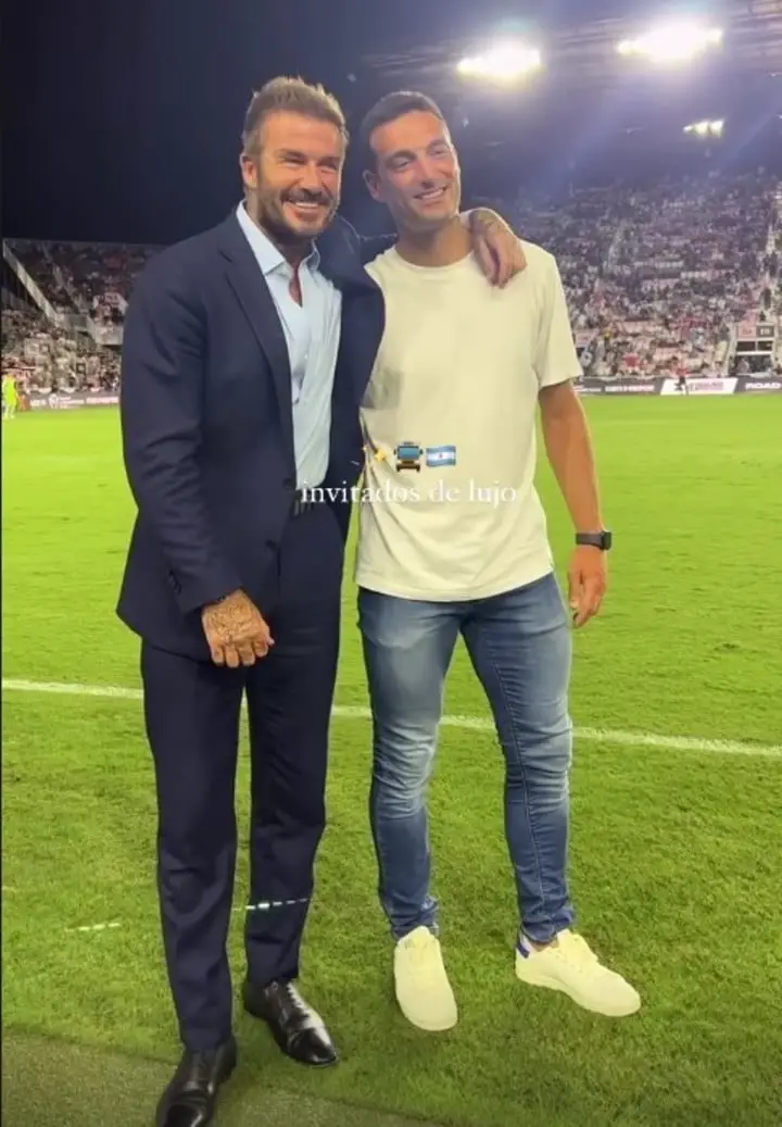 David Beckham junto a Lionel Scaloni (Inter Miami).
