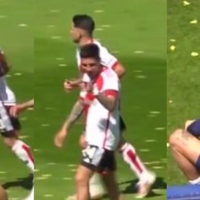 Video: ¡Enzo Pérez le tiró un besito a Rojo después del gol de River! 