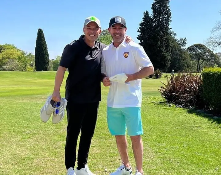 Marcelo Gallardo se juntó a jugar al golf con el Matador Marcelo Salas. (IG)