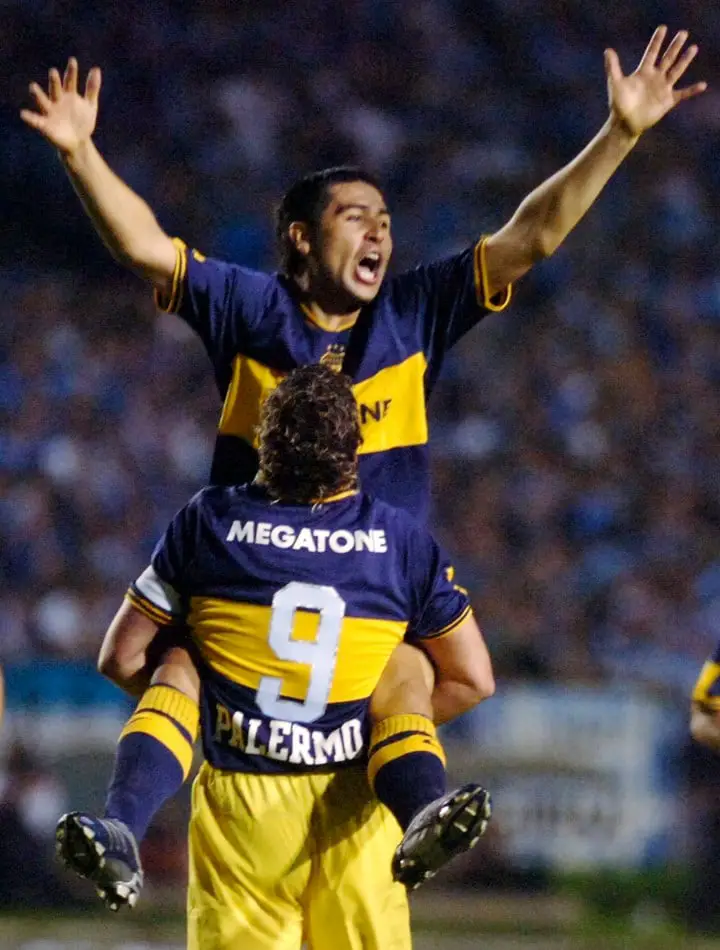 Riquelme y Palermo, en la final de la Libertadores 2007. (Foto: Reuters)
