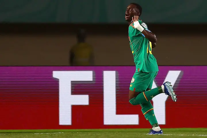 Amara celebra su primer gol en el Mundial Sub 17. (foto Fédération Sénégalaise de Football)